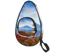 lcndlsoe Ping Pong Paddle Bag, Mt. Fuji Overlooking Yokohama Temple1 Table Tennis Racket Cover Case