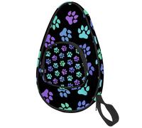 lcndlsoe Ping Pong Paddle Bag, Neon Animal Paws Table Tennis Racket Cover Case