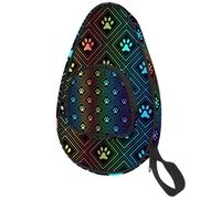 lcndlsoe Ping Pong Paddle Bag, Neon Paws Pattern Table Tennis Racket Cover Case