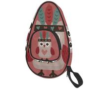 lcndlsoe Ping Pong Paddle Bag, Owl Love Heart Tribe Table Tennis Racket Cover Case