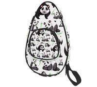 lcndlsoe Ping Pong Paddle Bag, Panda Playing with Bamboo Pattern Table Tennis Racket Cover Case