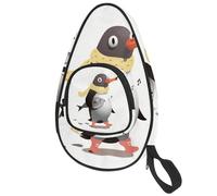 lcndlsoe Ping Pong Paddle Bag, Penguin Sing Hold Fish Table Tennis Racket Cover Case