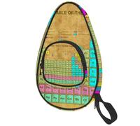 lcndlsoe Ping Pong Paddle Bag, Periodic Table of The Elements Vintage Table Tennis Racket Cover Case