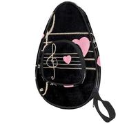 lcndlsoe Ping Pong Paddle Bag, Pink Love Heart Music Notes Table Tennis Racket Cover Case