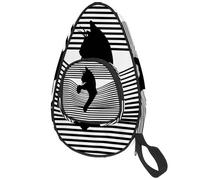 lcndlsoe Ping Pong Paddle Bag, Pop Art Cat Striped Black Pattern Table Tennis Racket Cover Case