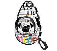 lcndlsoe Ping Pong Paddle Bag, Pug Unicorn Pirate Table Tennis Racket Cover Case