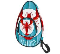 lcndlsoe Ping Pong Paddle Bag, Red Lobster Seafood Table Tennis Racket Cover Case