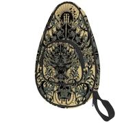 lcndlsoe Ping Pong Paddle Bag, Skull Lion Leaf Pattern Table Tennis Racket Cover Case