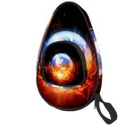 lcndlsoe Ping Pong Paddle Bag, The Burning Earth Fire Table Tennis Racket Cover Case