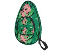 lcndlsoe Ping Pong Paddle Bag, Tiger Surrounded by Leaves Green Table Tennis Racket Cover Case