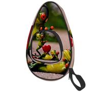 lcndlsoe Ping Pong Paddle Bag, Two Frogs Love Heart Table Tennis Racket Cover Case