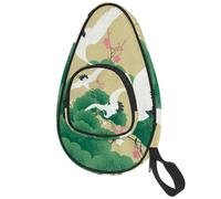 lcndlsoe Ping Pong Paddle Bag, Vintage Japanese Crane Bird Table Tennis Racket Cover Case