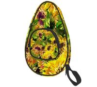 lcndlsoe Ping Pong Paddle Bag, Watercolor Sunflower Table Tennis Racket Cover Case