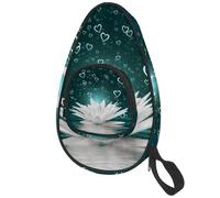 lcndlsoe Ping Pong Paddle Bag, White Lotus Love Heart Table Tennis Racket Cover Case
