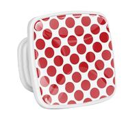 lcndlsoe Polka Dots Red White 4 PCS Crystal Glass Cabinet Knobs, Square Drawer Kitchen Cabinets Dresser Cupboard Wardrobe Pulls Handle - Glowing in The Dark