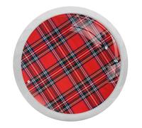 lcndlsoe Royal Stewart Tartan 4 PCS Crystal Glass Cabinet Knobs, Drawer Kitchen Cabinets Dresser Cupboard Wardrobe Pulls Handle - Glowing in The Dark