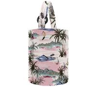 lcndlsoe Women's Bucket Handbag, Cartoon Mermaids Wheel Shells Anchor Fish Pattern Canvas Tote Bag Purses Trendy Shoulder Bag