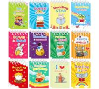 Lcnjscgo 24 Pcs Reading Book Mini Spiral Notebooks Love to Read Pocket Notepads Journal Memo Pads for Reading Book Birthday Party Favors Gifts Goodie Bag Office School Classroom Rewards
