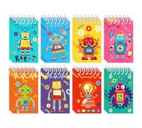 Lcnjscgo 24 Pcs Robot Mini Spiral Notebooks Robot Pocket Notepads Journal Memo Pads for Robot Birthday Party Favors Gifts Goodie Bag Office School Classroom Rewards