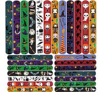 Lcnjscgo 50Pcs Wizard Slap Bracelets Harry Wristbands Party Gift Favors Magic Wizard Themed Party Decoration Supplies for kids Birthday Halloween Party Goody Bags Filler School Classroom Rewards