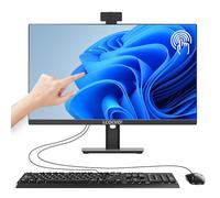 LCOEVOI All-in-one Desktop Computer Touchscreen PC, N5095 Quad Core 16G RAM 512G SSD ROM, Liftable Arm Rotatable Monitor WiFi & Bluetooth Connection PC Desktop for Home Study Office & Casual Gaming