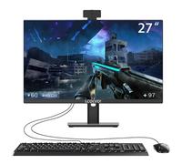 LCOEVOI All-in-one Desktop Computer with 27" FHD Display, R7-3700U Quad Core 16G RAM 512G SSD ROM, Liftable Arm Rotatable Monitor WiFi Bluetooth Connection PC Desktop for Home Study Office Gaming
