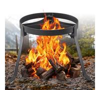 Lcokeiy Campfire Tripod for Cooking, Outdoor Camp Fire Cooking Equipment for Dutch Oven Tripod, Portable and Foldable Fire Pit Stand, Heavy Duty Cooking Tripod