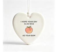 LCOLYDM 1 Pc Funny Hanging Ornament Gift, Christmas Birthday Presents | Ceramic Material, Gift Box, I Hope Your Day Is as Nice as Your Bum Peach Print, Personalised Keepsake for Couple