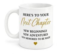 LCOLYDM 1 Pc Funny Thank You Mug Gift for Colleagues, Leaving Gifts | Premium Ceramic, Next Chapter Inscription, Novelty Office Present, Tea Coffee Cup