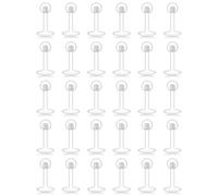 Lcolyoli 18G Clear Acrylic Lip Rings Monroe Labret Studs Piercing Jewelry Bioflex Ear Tragus Helix Earring Retainer 6mm Bar Length 3mm Screw Ball for Women Men