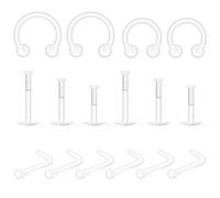 Lcolyoli 18G Clear Piercing Jewelry Piercing Retainers Plastic Piercings for Surgery Sports Nose Studs for Work Clear Nose Rings Septum Retainer Cartilage Tragus Helix Earring Retainer