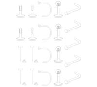 Lcolyoli 18G Clear Piercing Jewelry Piercing Retainers Plastic Piercings for Work Surgery Sports Clear Nose Studs Retainer Cartilage Tragus Helix Earring Retainer 6mm Bar Length