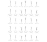 Lcolyoli 30PCS 18G Clear Nose Studs Push Top Piercing Retainers 2mm Flat & Ball Top Bioflex Lip Rings Labret Retainer for Women Men 6mm 7mm 8mm Bar Length