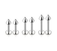 Lcolyoli G23 Titanium Lip Rings 16G 18G 20G Labret Jewelry Medusa Piercing Jewelry Monroe Lip Rings Different Size Tragus Nail Conch Helix Earring Stud Bar Length 6mm 8mm 10mm, Metal, titanium