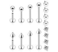 Lcolyoli Labret Piercing Jewelry Internally Threaded Snake Bite Jewelry Lip Rings 16G Stainless Steel Medusa Monroe Lip Piercing Jewelry for Women Men Bar Length 6mm 8mm 10mm 12mm, Metal, stainless