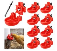 Lconvicely Automatic Chicken Water Nipples and Chicken Water Cups with Drip Catchers, Leak-Proof Gravity Fed Poultry Watering System with Drill Bit for Hens, Ducks and Quails (8 Pack)