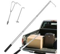 Lconvicely Bed Buddy Truck Tool - Adjustable 16-30 Inch Truck Cargo Grabber with Sturdy Steel Hook, Easy Install, Space-Saving Foldable Design, Perfect for Truck,RV, Boat & More (Double J-Hook Set)