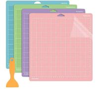 LCOUACEO Cutting Mat 12 x 12 Inch Cutting Mat for Cricut Maker 3/Explore 3/Air 2/Air One, 4 Pieces 30.5 x 30.5 cm, 4 Different Grip Types, Non-Slip for Sewing, Quilting and Crafts