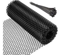 LCOUACEO Plastic Mesh Plastic Fence 0.4 m x 6 m Chicken Fence Poultry Fence Chicken Wire Rabbit Wire with 40 Pieces Cable Ties for Poultry Garden Balcony Protective Net Breeding Net
