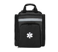 Lcoygia Professional First Aid Backpack Empty First Aid Bag,Medical Backpack with Reflective,Large Capacity First Aid Medical Backpack for for Home and Work,Hiking Outdoors(Black)