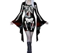LCpddajlspig Halloween Costumes Adult Women: Bat Sleeve Bat Costume Women Goth Clothes Cosplay Sexy Gothic Dresses Plus Size Batgirl A-Line Vampire Costume Scary Party Womens Halloween Slutty S-XXL