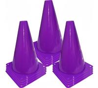LCPQMZGH 12Pcs Plastic Traffic Cones Mini Sport Cones for Basketball Football Drills, Indoor Outdoor Games Activity Festive Events - 7 Inch Purple Plastic Cones