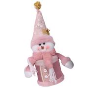 Lcpucc Christmas Candy Jar Snowman Gift Box Festive nibble Container for Holiday Storage and Party Favors (Pink, 11x35 cm)