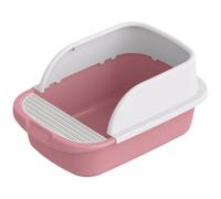 Lcpucc Semi-Closed Cat Litter Box for Indoor Use - Anti-Splash Design with Removable Plate and Scoop - Great for Small Spaces, Multi-Cat Homes & Kittens