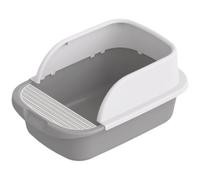 Lcpucc Semi-Closed Cat Litter Box for Indoor Use - Anti-Splash Design with Removable Plate and Scoop - Great for Small Spaces, Multi-Cat Homes & Kittens