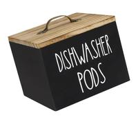 Lcpucc Wooden Storage Box with for Laundry Pods, Dishwasher Pods and Dry Tissues - 14 x 13 x 11 cm