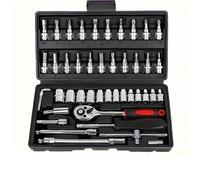 LCQSYE Bushing Tools Car Repair Tool Kit 46 Pcs Socket Set Ratchet Torque Wrench Combo Auto Repairing, Disassembly Bush Removal Install Tool