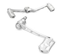 LCQSYE Metal Gear Shifter Shift Lever Heel Toe Shifter Le Chrome Brake Arm Kit Shift Lever W/Shifter Pegs Skull Head Fit for Harley Touring CVO FLHX FLHR FLHT FLTR 2008-2013(Chrome)