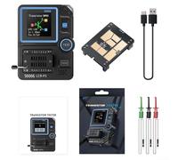 LCR-P1 Intelligent Transistor Tester, LCR ESR Meter for NPN PNP MOSFET Diode Capacitance, Zener Voltage Check, IR Protocol, Replaceable Test Board, 1.44 Inch