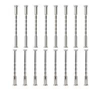 LCRhex M4 Door Handle Screws, 16PCS Adjustable Length Connecting Bolts Sockets Kit for Hollow Door Handles Furniture Cabinets Drawers Lock Cylinders Nickel Plated Finish DIY Repair Installation